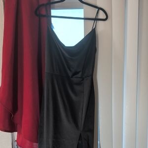 Vibe Black Backless Dress W/ Deep Slit